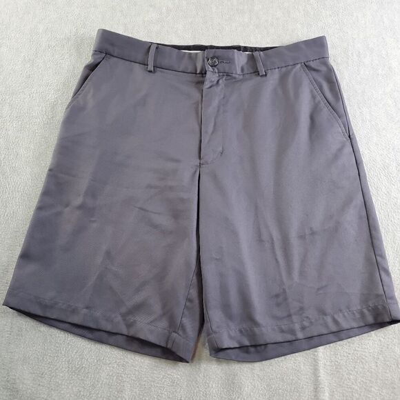 Greg Norman Shorts Mens 32 Gray Chino Golf Performance Flat Front Regular Fit - Picture 1 of 9